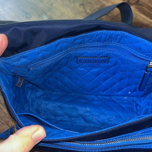 Tory Burch Perry nylon shoulder/crossbody purse bag blue colorblock - Picture 8 of 12